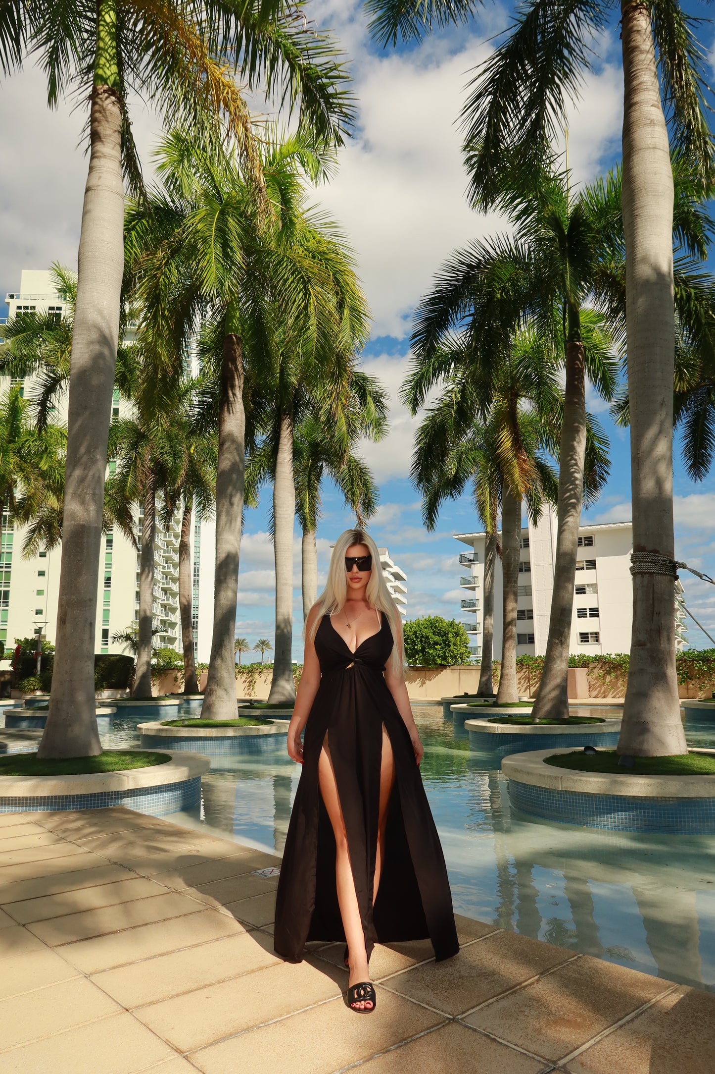 Tropic Noir Maxi Cover Up Dress