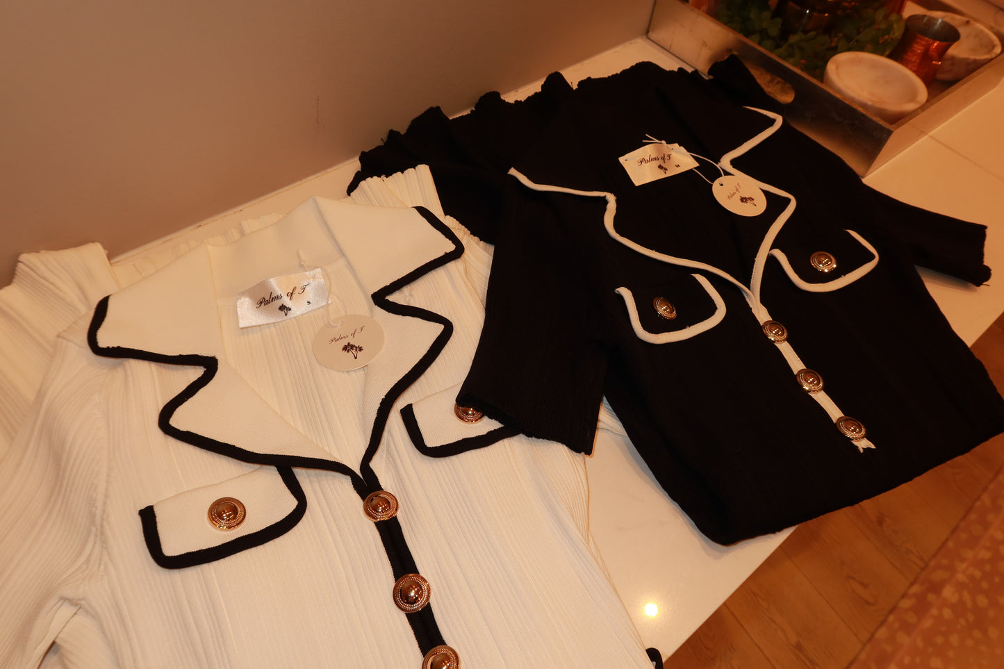 Fit-and-flare knit mini, front view — Palms of T