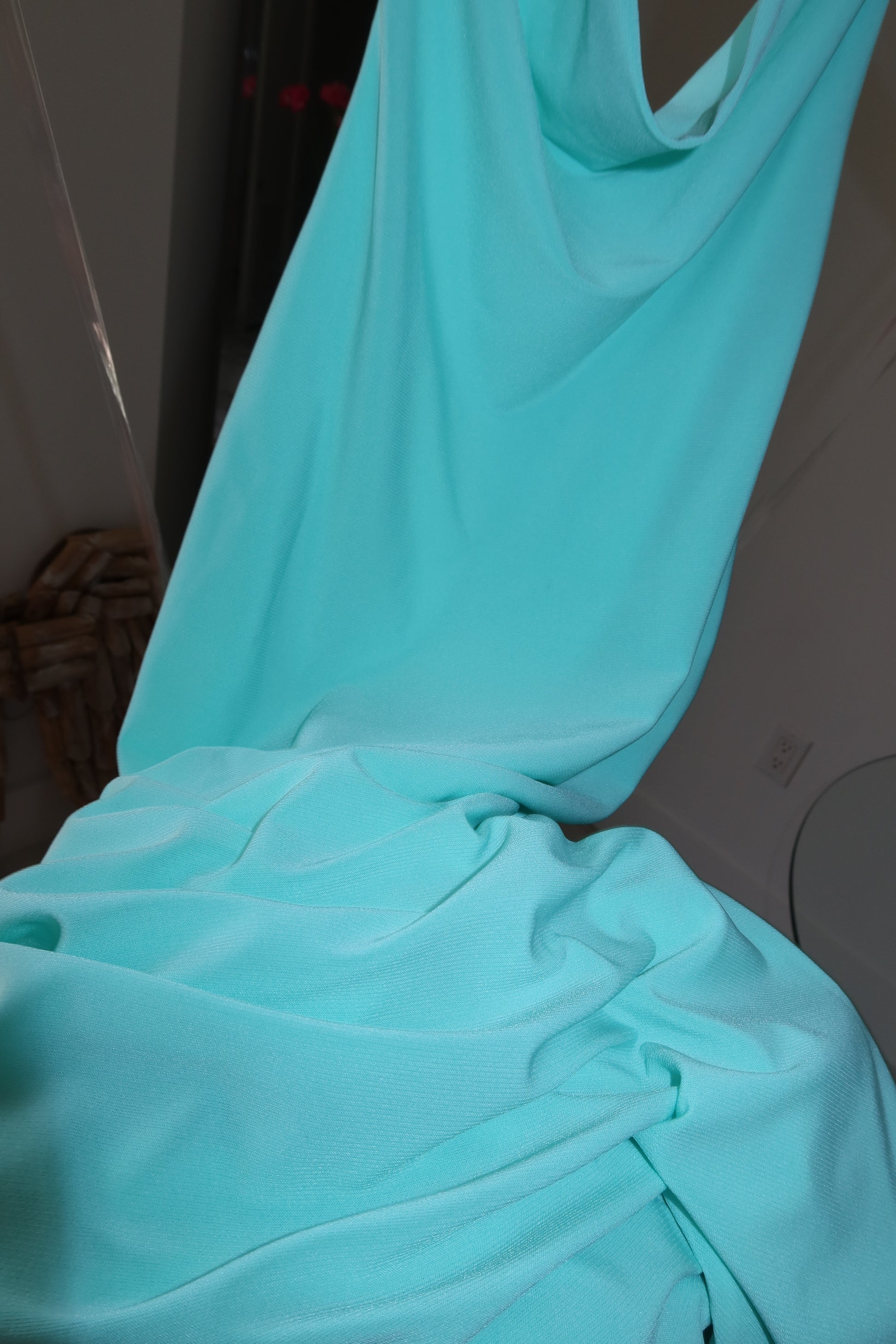 Have Fun With It aqua high-neck open-back mini dress — Palms of T Boutique