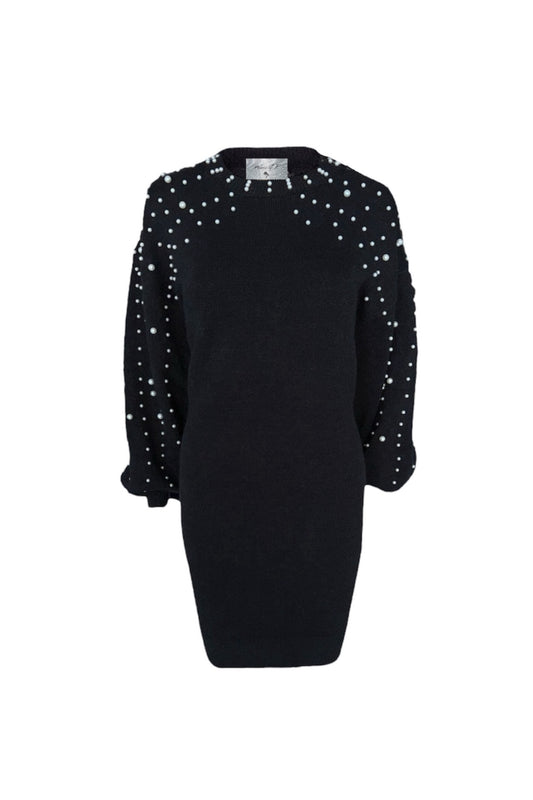 Pearls on Black Dress