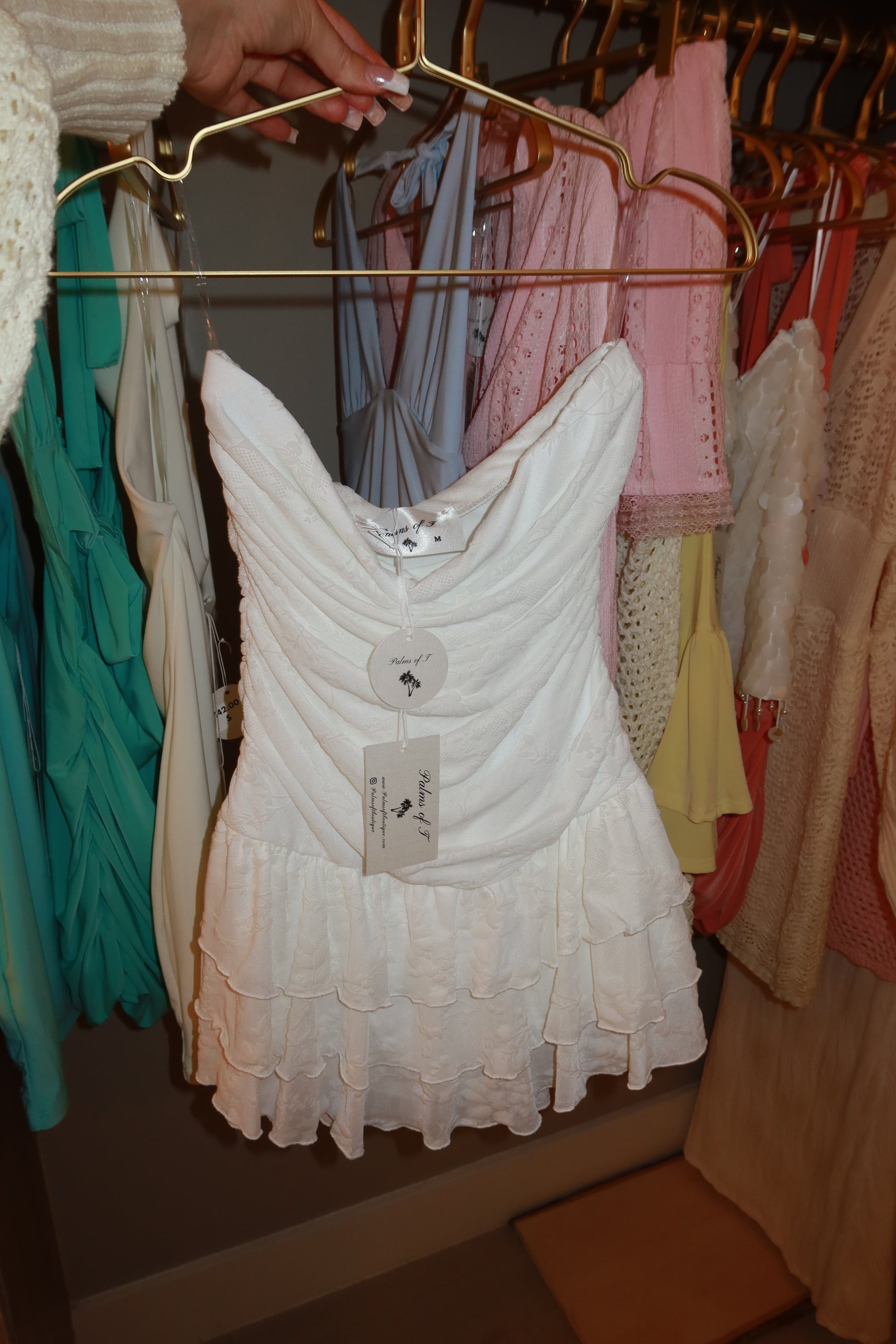 My Wifey white lace strapless skort dress — Palms of T Boutique